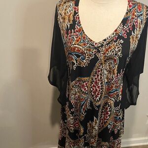 Uncle Frank Black and Red Paisley Blouse